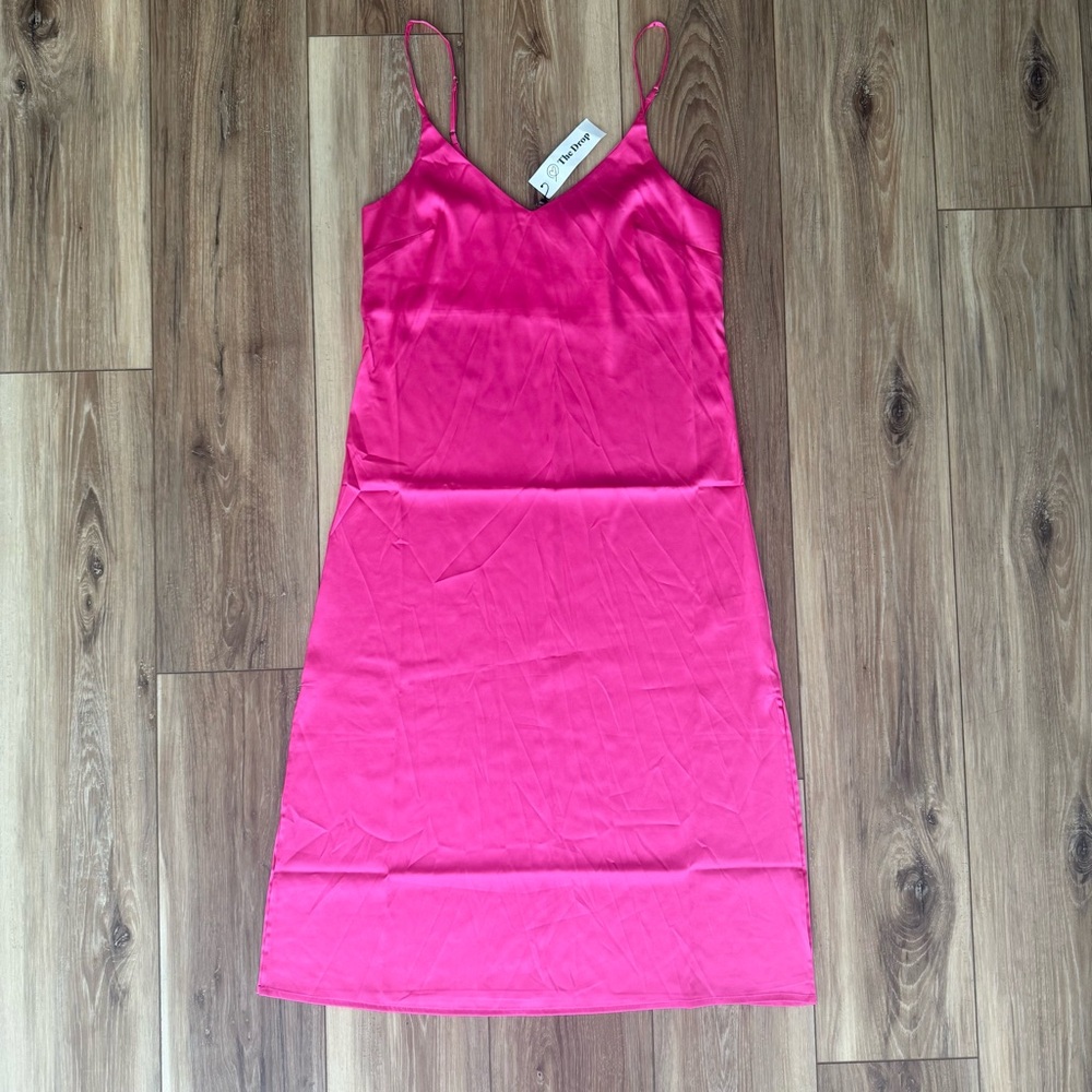 The Drop Ana Midi Slip Dress - Hot Pink (S) NWT